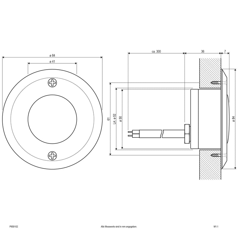 EVN Lichttechnik - Decken-/Wandleuchte LED Bodeneinbauleuchte P 650102 350mA 1W ww