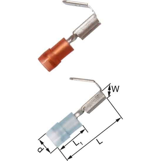 Elpress - Rund-/Flachsteckverbindung Isolierte Verbinder KA2507FLSH-PB − 100 Stück