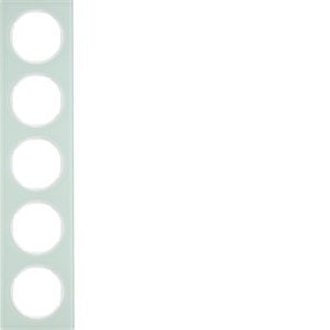 Berker - Abdeckrahmen Rahmen Glas/pows 10152209 5fach