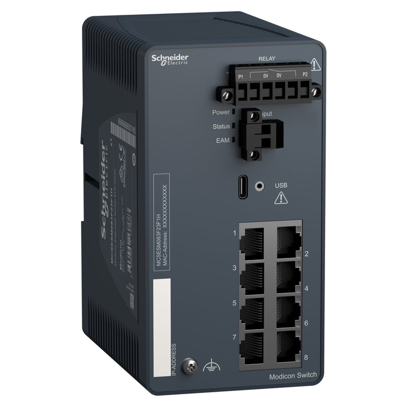 Schneider Electric - Netzwerk Switch Modicon Extended Managed MCSESM083F23F1H Switch 8Ports Kupfer