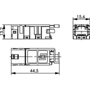 Telegärtner - Modularer Steckverbinder STX RJ45 Modul Cat.6 100007526