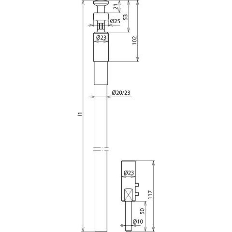 DEHN - Rundleiter/Draht für Blitzschutz HVI-Leitung HVI RIV 75 23 L6M GR D23mm, Cu L6,0m grau