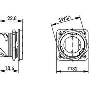 Telegärtner - Zubehör/Ersatzteile für modulares Anschlusssystem STX V1 Flansch 100022891 Metall