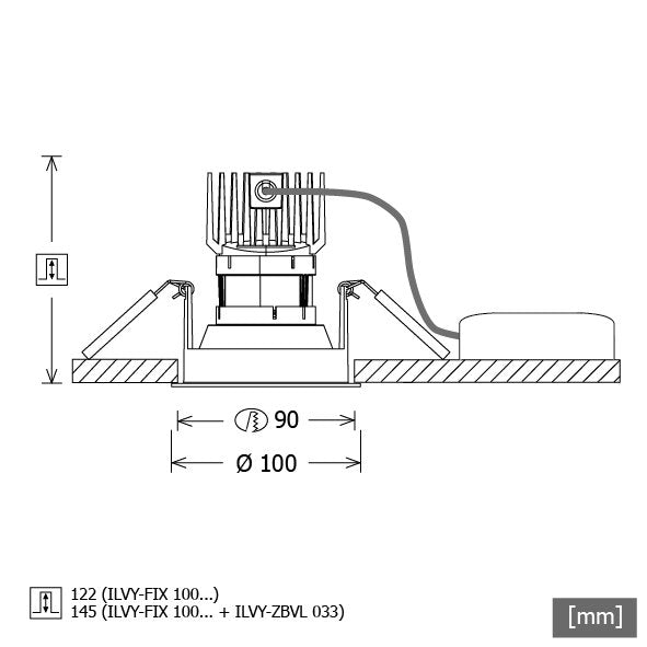 LTS Licht&Leuchten - Downlight/Strahler/Flutlicht LED-Downlight ILVY-FIX100 #658212 930, ws