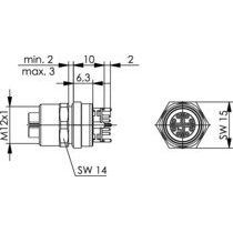 Telegärtner - Modularer Steckverbinder STX M12x1 EBB X-kod. 100007427 Cat.6A(IEC) − 10 Stück