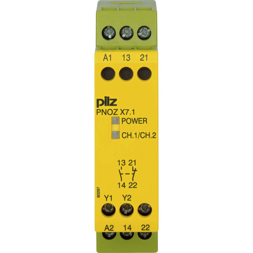 Pilz - Gerät zur Überwachung von sicherheitsgerichteten Stromkreisen Not-Aus-Schaltgerät PNOZ X7.1 #774051 24VAC/DC 1n/o 1n/c