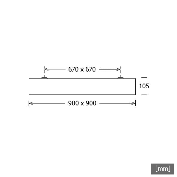 LTS Licht&Leuchten - Decken-/Wandleuchte LED-Anbauleuchte PLL52900402/DALI si 113W 4000K 8930lm