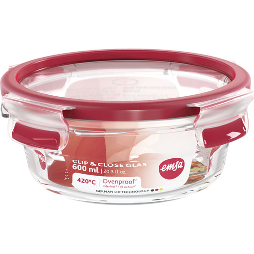 Emsa - Zubehör/Ersatzteile für Kleingeräte Frischhaltedose CLIP CLOSE Glas0,6l rund