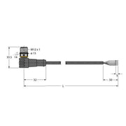 Turck - Konfektioniertes Sensor-Aktor-Kabel Aktuator- u. Sensorleitung WSC4.4T-3/TEL PVC
