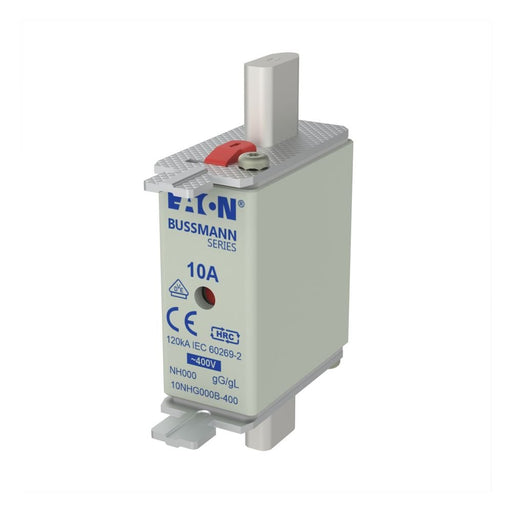 Eaton - Messersicherung Sicherungseinsatz Nieders. 10NHG000B-400 10A AC 400V 120kA − 3 Stück