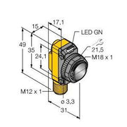 Turck - Einweg-Lichtschranke Opto Sensor QS186LE214Q8 Laser Sender − 1 Stück