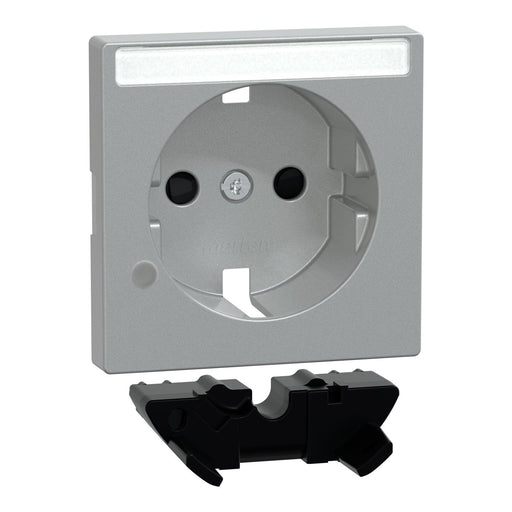 Merten - Abdeckung/Bedienelement für Installationsschalterprogramme Zentralplatte alu MEG2333-0460 f.Steckdose K-Licht