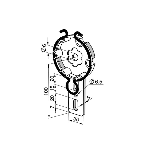 Somfy - Zubehör/Ersatzteile für Tor-/Rollladenantriebe Fertigkastenantriebslager 9763501 LT vzkt. mit kl. Öse − 1 Stück