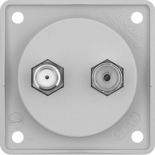 Berker - Antennensteckdose Antennen Verbinderdose 945602506 gr/matt Radio/SAT