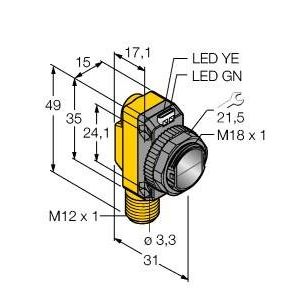 Turck - Lichttaster mit Hintergrundausblendung Opto Sensor QS18VP6FF100Q8 Lichttaster