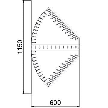 OBO Bettermann - Bogen für Kabelrinne Bogen, winkelverstellbar RB W 660 FT 60x600 tauchfeuerv