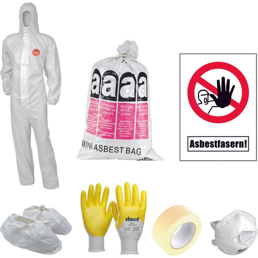 Cimco Werkzeuge - Set Persönliche Schutzausrüstung PSA Asbest Tages-Set easy L 145080 15tlg. Warnaufkleber