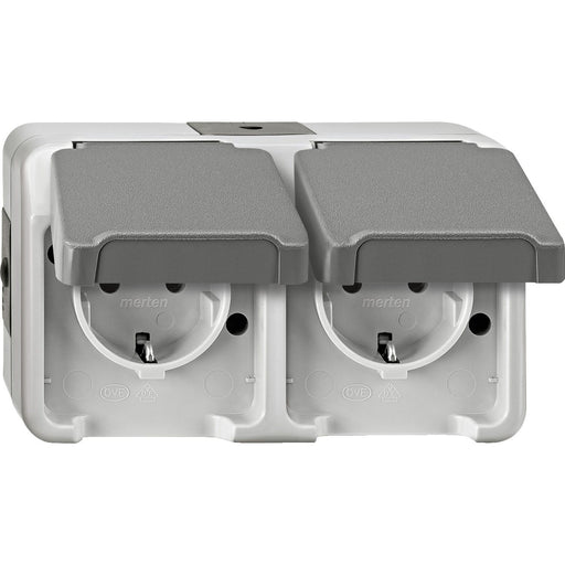 Merten - Steckdose SCHUKO-Doppel-Steckdose MEG2321-8029 lichtgrau