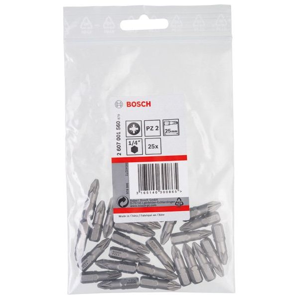 Bosch - Bit Schrauberbit Extra-Hart PZ 2607001560 2, 25 mm, 25er-Pack