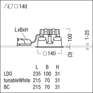 Zumtobel Group - Downlight/Strahler/Flutlicht LED - Einbauleuchte P - INF Q #60818200 4000K
