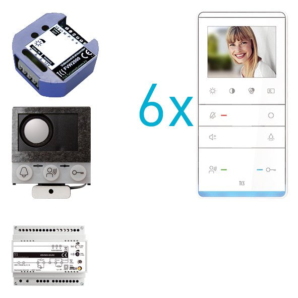 TCS Tür Control - Türsprech-Set video:pack Einbau PVIF060/001 für 6 Wohneinheit