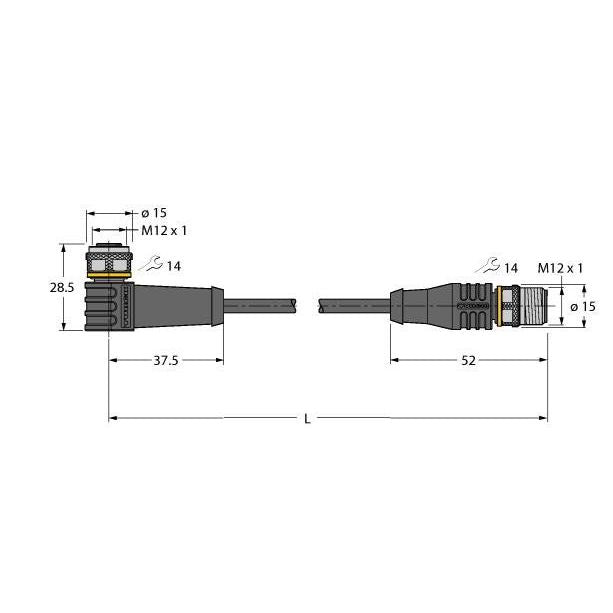 Turck - Konfektioniertes Sensor-Aktor-Kabel Verbindungsleitung WKS4.4T5RSS4.4T/TEL PVC − 1 Stück