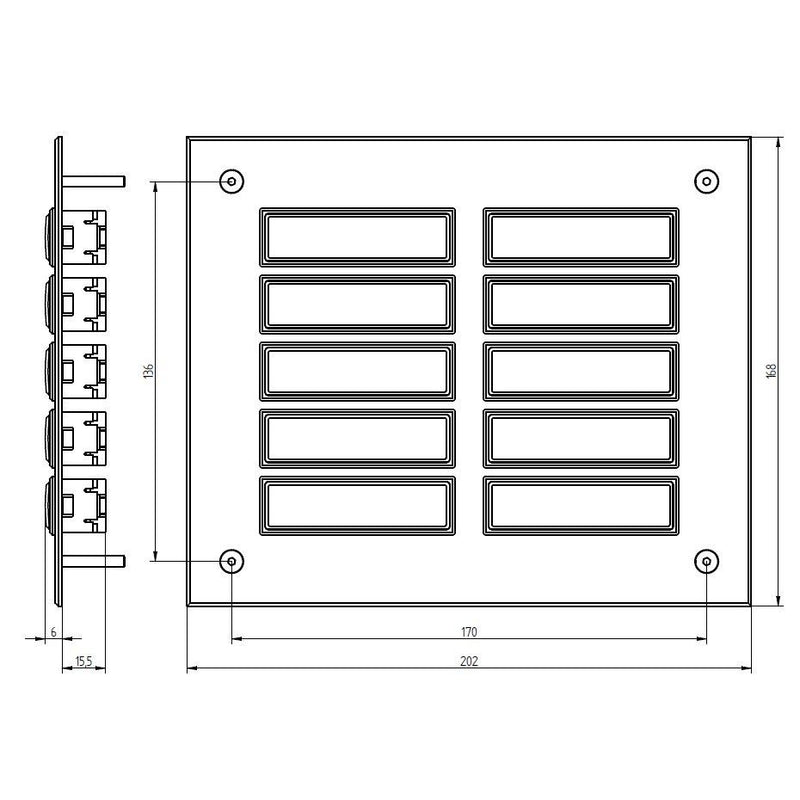 Grothe - Klingeltableau für Türkommunikation Etagenplatte ETA 855 EV1