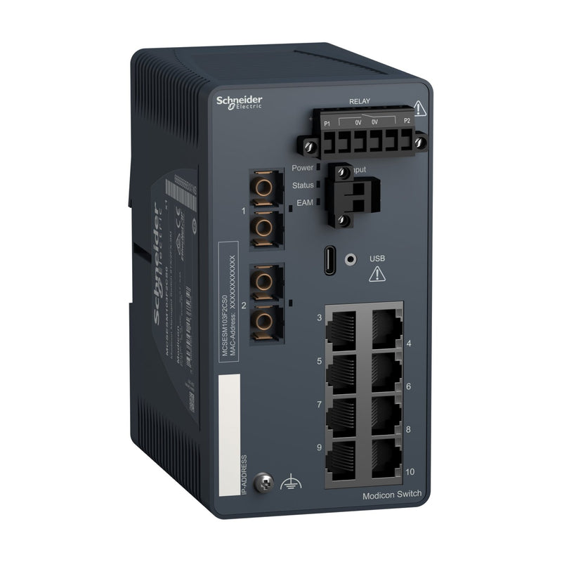 Schneider Electric - Netzwerk Switch Modicon Managed Switch MCSESM103F2CS0 8 Ports Kupfer