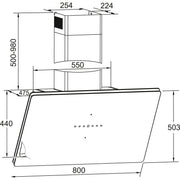 Amica - Dunstabzugshaube Kaminhaube KHF 695 801 S X-Type,80cm