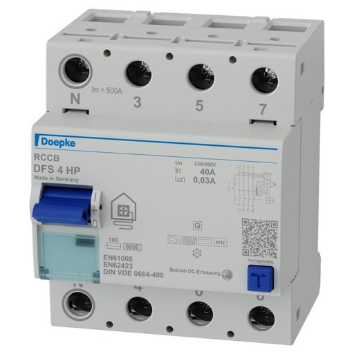 Doepke - Fehlerstrom-Schutzschalter FI-Schutzschalter DFS4 040-4/0,03-HP 4p, 40A, 0.03A
