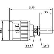 Telegärtner - Koax-Steckverbinder BNC-Kabelstecker 100023509 Crimp G19 (PSF 1/7M)