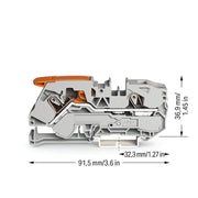 WAGO - Durchgangs-Reihenklemme 2-Leiter-Durchgangsklemme 2116-1201 16qmm, grau − 20 Stück