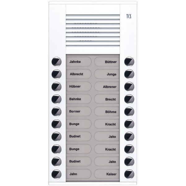 TCS Tür Control - Türstation für Türkommunikation Audioaußenstation 2-reihig PES20-WS/04 20 Tasten AP weiß