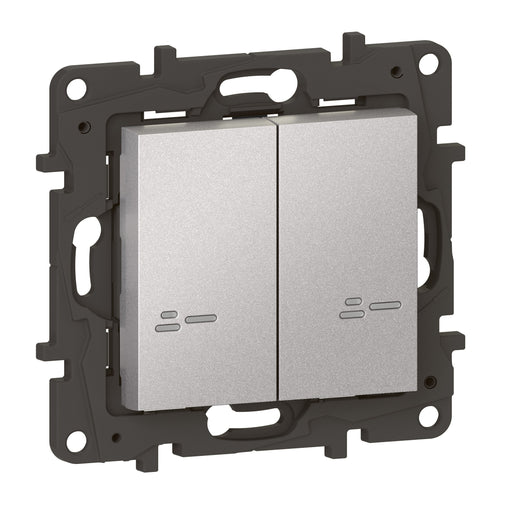 Legrand - Funksender Wandsender Licht 2-Fach Legrand 863708 Aluminium