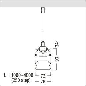 Zumtobel Group - Decken-/Wandleuchte Kanal für LED-Lichtlinie SLN2-C MSP #42946227 940, silber