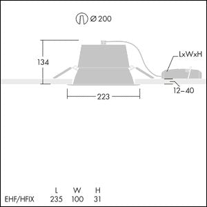Thorn - Downlight/Strahler/Flutlicht LED - Deckeneinbauleuchte CHAL3 200  #92989421 830