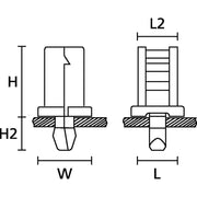 HellermannTyton - Befestigungssockel und -element für Kabelbinder Keilsockel TY5K2 PA66HS NA 100 14x12mm − 100 Stück