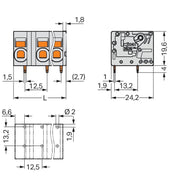 WAGO - Leiterplattenklemme 2626-1356 6mm² − 34 Stück