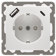 Peha - Elektronik-Gerät für Installationsschalterprogramme Steckdose mit USB D 11.6511.70 SIUSBCA Ladegerät alu − 100 Stück