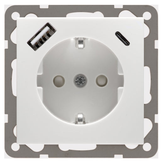 Peha - Elektronik-Gerät für Installationsschalterprogramme Steckdose mit USB D 11.6511.70 SIUSBCA Ladegerät alu − 100 Stück