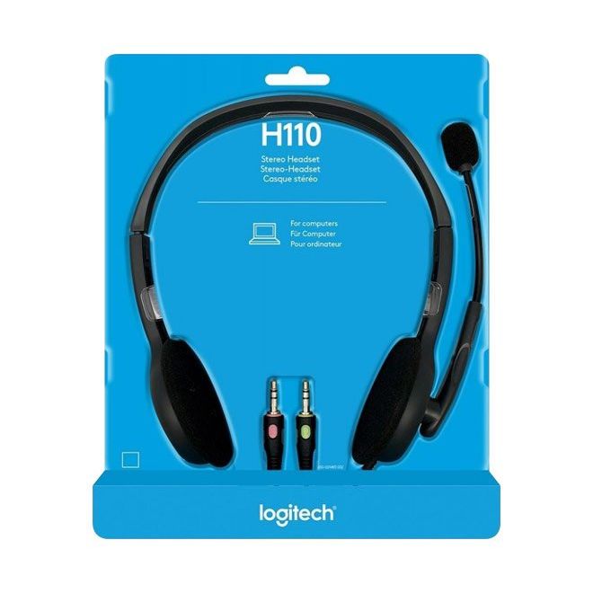 Logitech - Head-Set Headset Stereo H110 sw, Retail