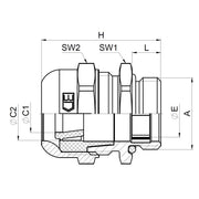 Jacob - Kabelverschraubung EMV Kabelverschraubung K258-1012-00 WADI heat M12x1,5 − 50 Stück