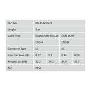 DIGITUS - Patchkabel LWL LWL-Patchkabel, 50/125 DK-2532-02/3 SC/LC, 2m, OM3