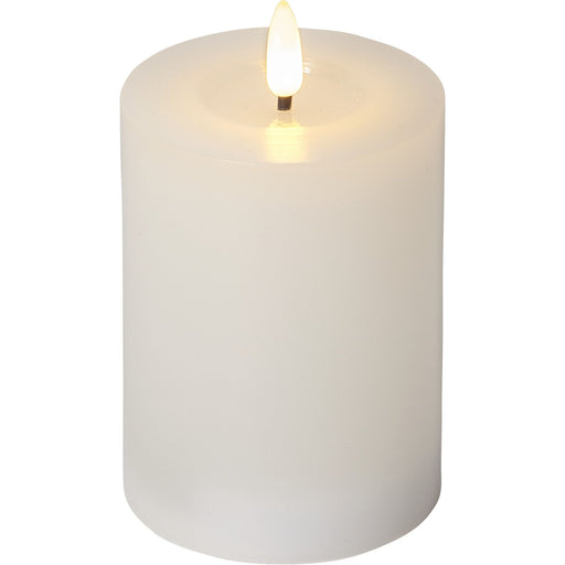 Star Trading - Festbeleuchtung LED-Wachskerze 061-40-1 weiß 7,5x12,5 flack