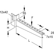Niedax - Ausleger für Kabeltragsystem Ausleger KTU 500 E5 90x510mm − 10 Stück
