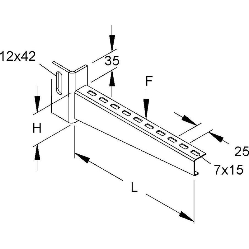 Niedax - Ausleger für Kabeltragsystem Ausleger KTU 500 E5 90x510mm − 10 Stück