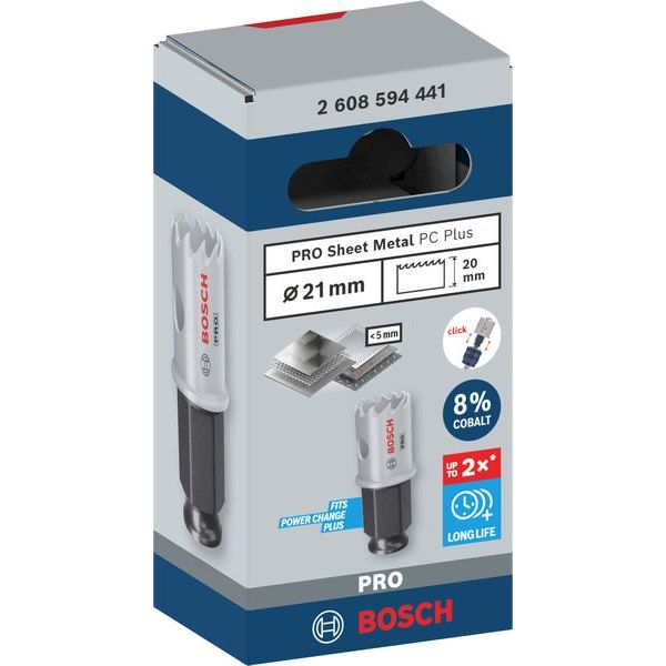 Bosch - Lochsäge PRO Sheet Metal PC Plus 2608594441 Lochsäge, 21 mm