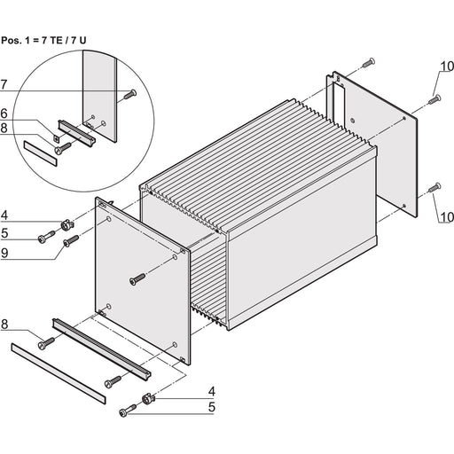 Schroff - Montagezubehör (Schaltschrank) Befestigungsteilesatz 21100105 (VE5) − 20 Packung