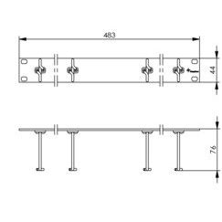 Telegärtner - Patchpanel Kupfer 19Z Rangierpanel 100021513 mit 4 Kabelführungen