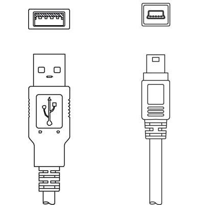 Leuze - Konfektioniertes Sensor-Aktor-Kabel Serviceleitung KB USB A - USB miniB − 1 Stück